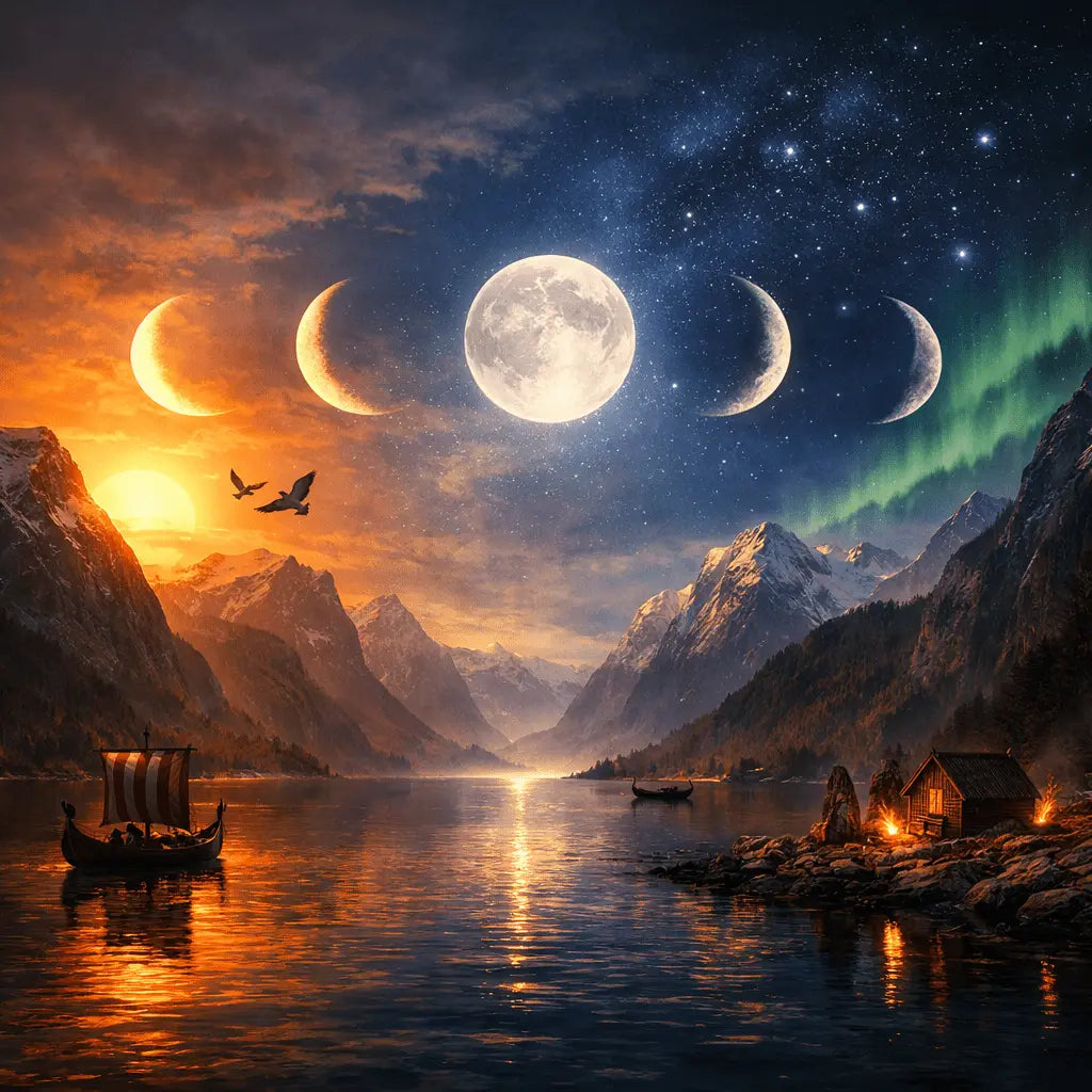 Moon phases shown all together