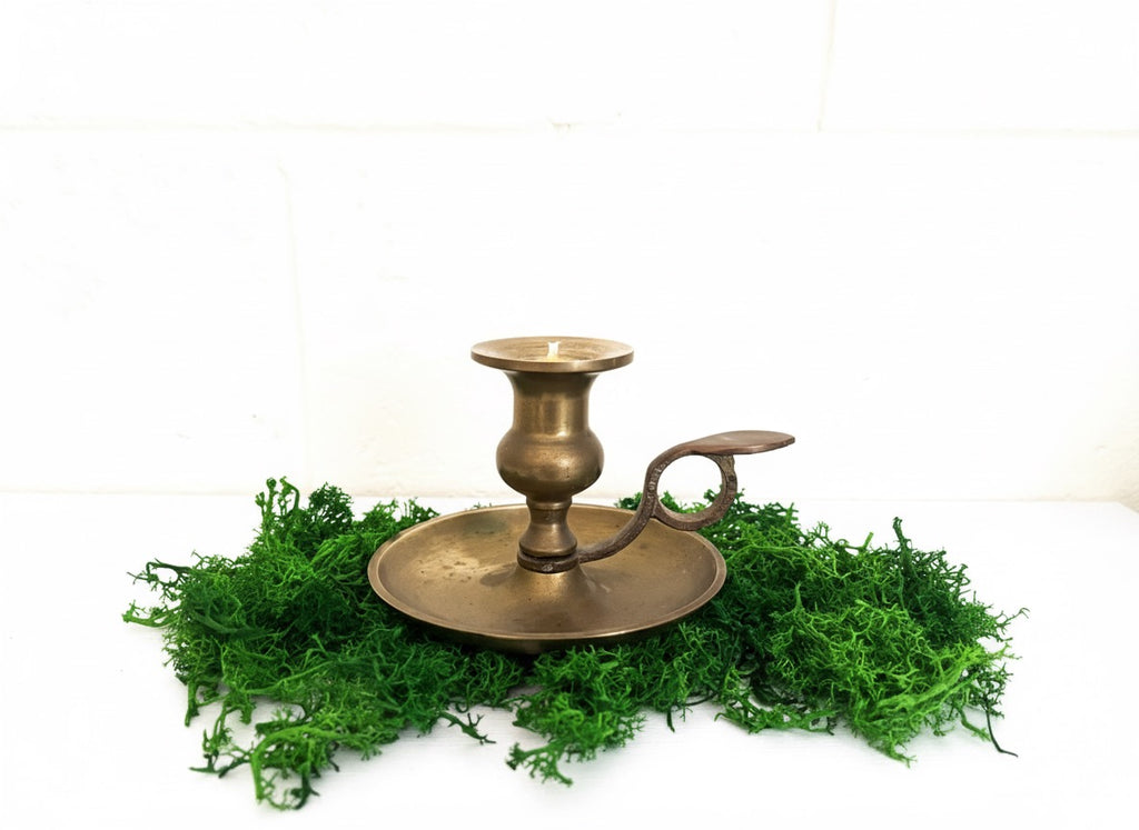 Antique Brass Beeswax Candlestick