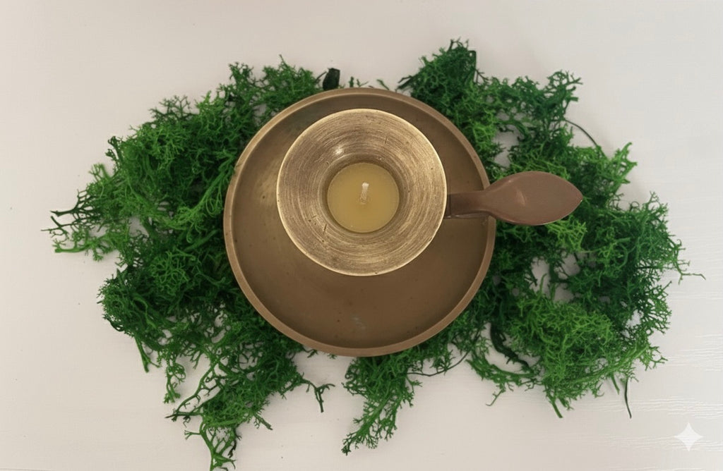 Antique Brass Beeswax Candlestick