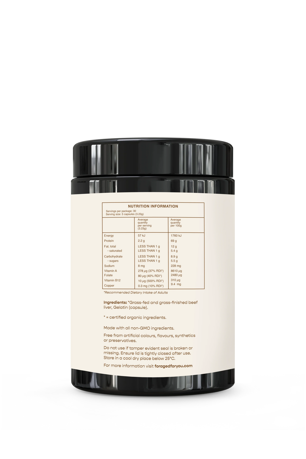 Foraged For You Organic Beef Liver