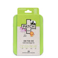 Packaged bandage kit for kids with green and beige design on a white background